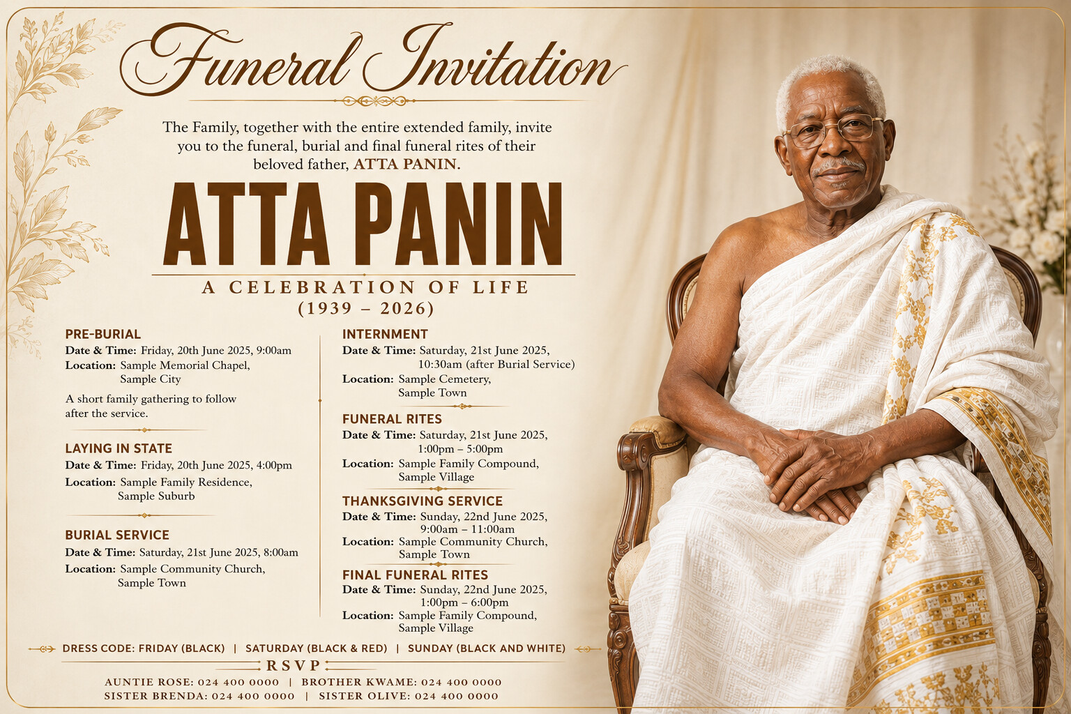 Funeral Invitation - Atta Panin